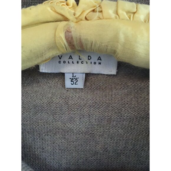 Valda Collection Mens 52 Pure Wool Long Sleeve Polo Sweater Gray Large Casual - Picture 5 of 7